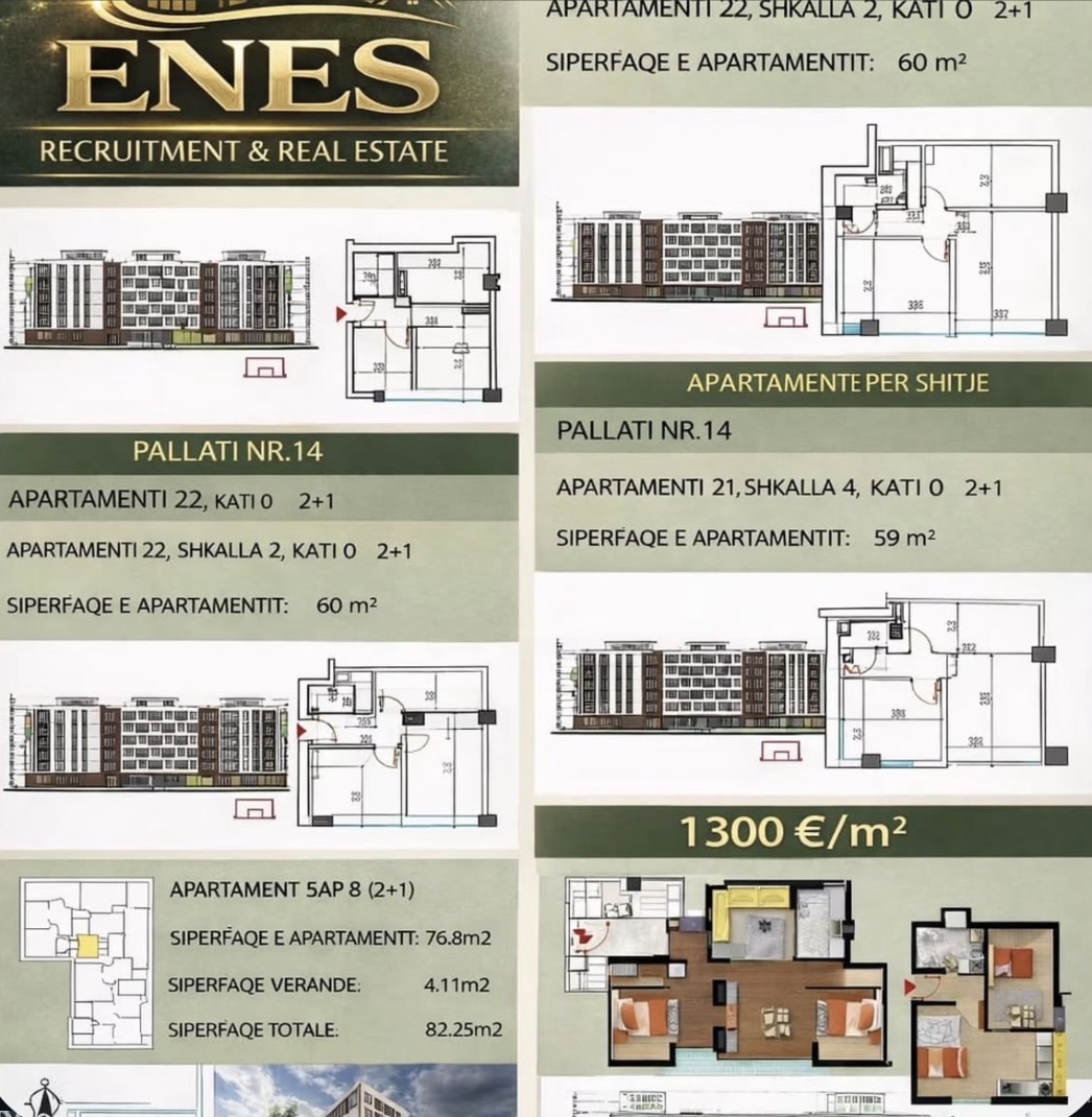 Apartamente 2+1 — Pallati Nr. 14