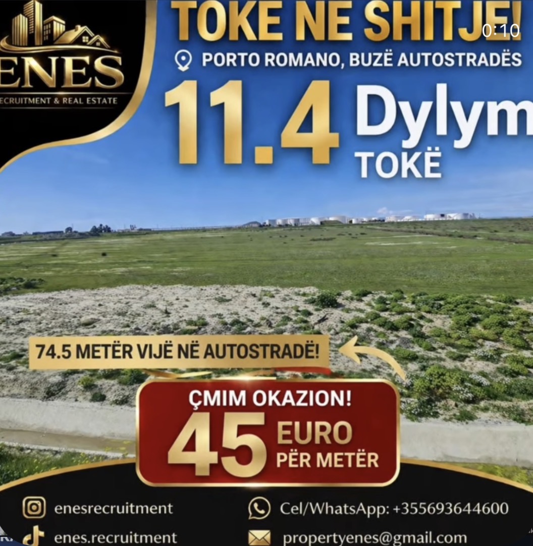 Tokë në shitje — Porto Romano